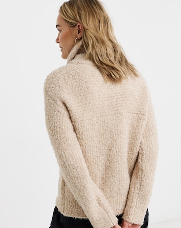 Boucle Zip Through Cardigan