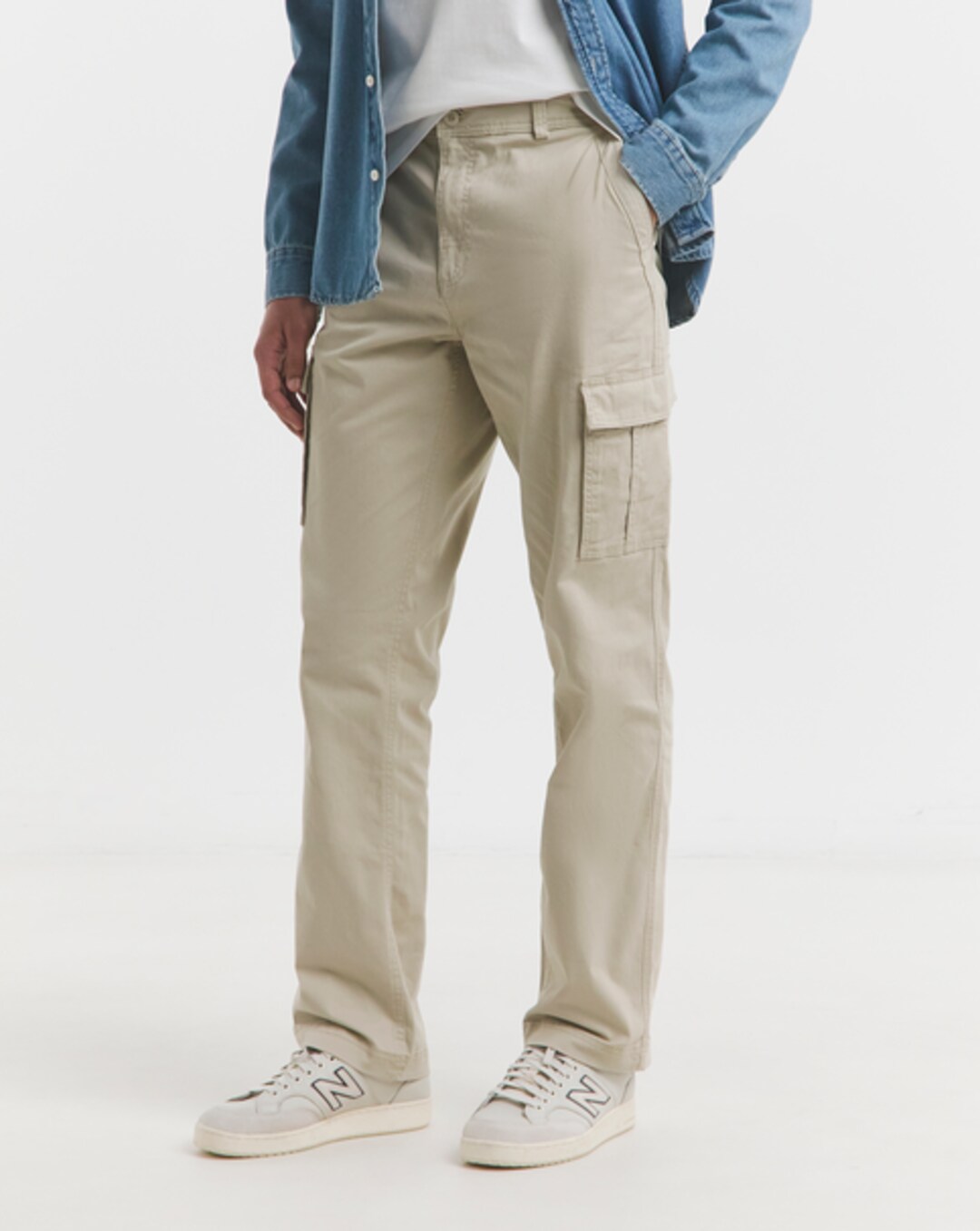 Men's Lanzans Green Cotton Cargo Trousers – Regular Fit Combat Pants – 30L