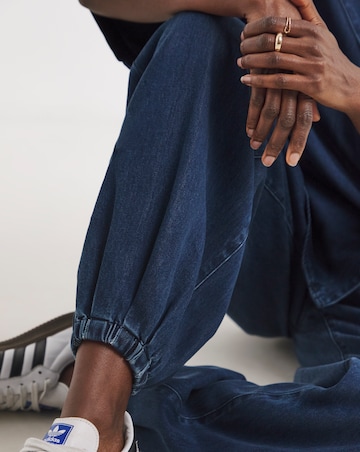 Blue Lyocell Denim Balloon Leg Jogger Jeans