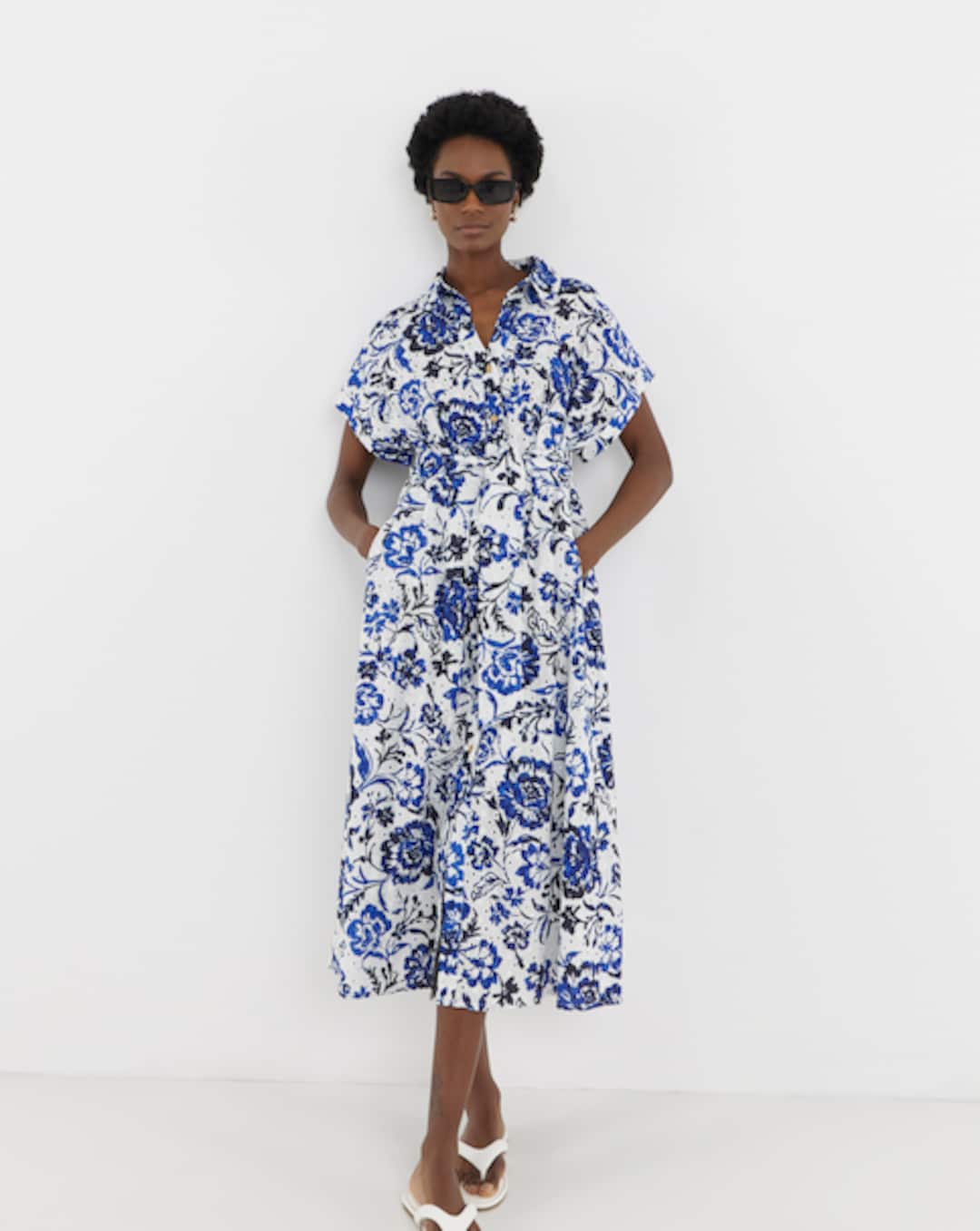 cotton dress size 22 3/4 Sleeve Palm Beach Shift Dress S / Peri Black