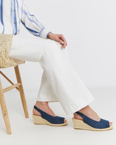 Marlow Peep Toe Espadrille Wedge With Slingback - Wide Fit (E)