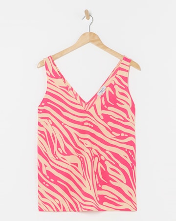 Simply Be Orange Print V Neck Vest