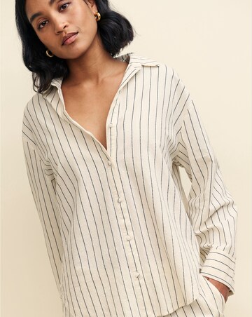 Nobody's Child Cream Pinstripe Oversized Shirt