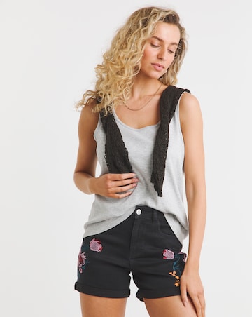 Joe Browns Floral Embroidered Denim Shorts