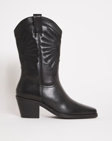 Maeve Leather Western Cowboy Boots - Extra Wide Fit (EEE) & Standard Calf