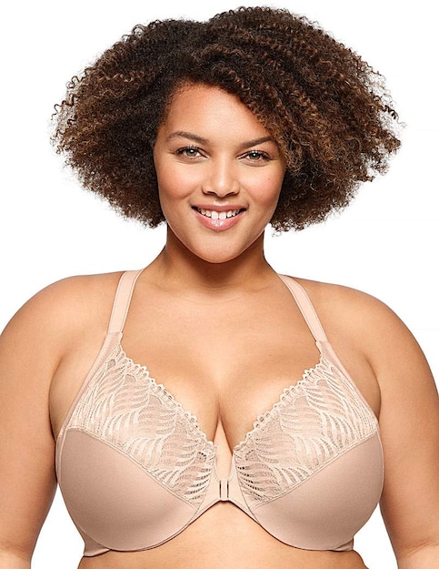 Glamorise Plus Size Front-Close T-Back WonderWire 1246