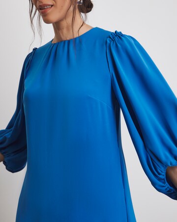 Joanna Hope Cobalt Balloon Sleeve Shift Dress