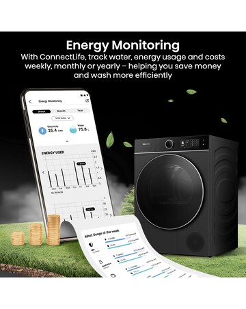 Hisense Power Steam 5i Series DH5I104BWAB WiFi-enabled 10kg Tumble Dryer - Black