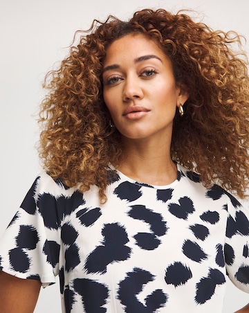 Short Sleeve Animal Print Woven Top