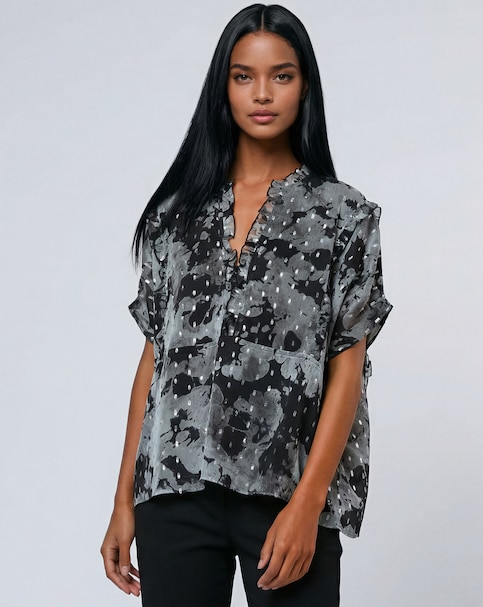Religion Ruffle Detail Ivy Top
