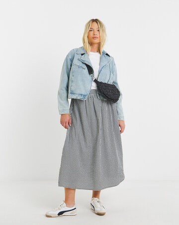 Simply Be Light Wash Denim Biker Jacket