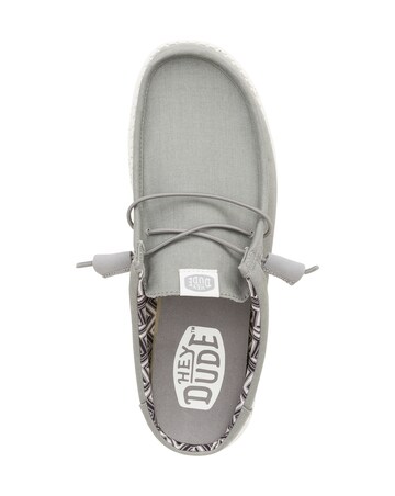 HeyDude Wally Slip Stretch Canvas Shoe - Grey