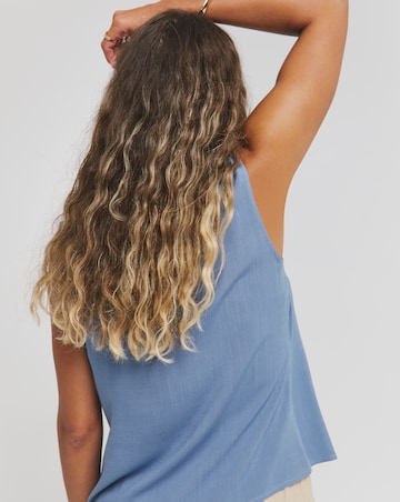 Simply Be Blue Viscose V Neck Waistcoat