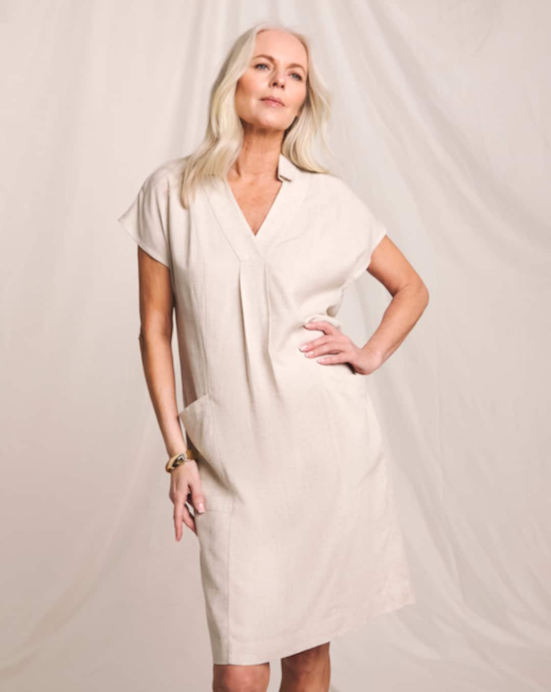Cream Fabric Linen Dresses | Outlet Womens | Ambrose Wilson