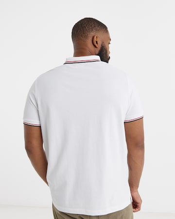 Pure Cotton Pique Tipped Polo- White