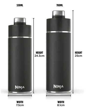 Ninja Thirsti Carbonated 20oz Bottle with Carbonation Lid in Black