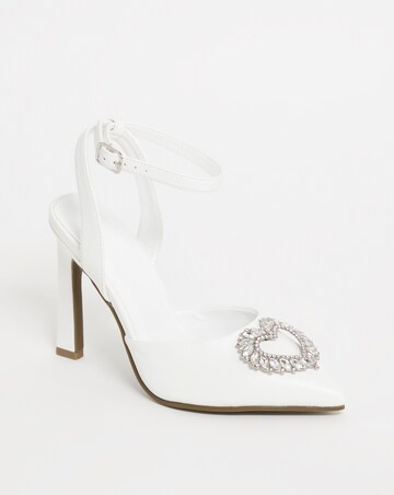 Amelia Heart Trim Heeled Court Shoes - Extra Wide Fit (EEE)