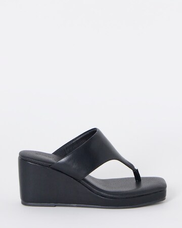 Fresno Wegded Toe Post Sandals - Wide Fit (E)