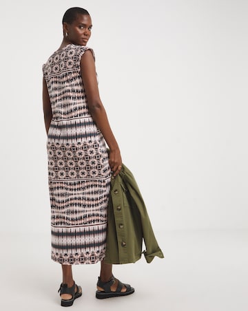 Soft Touch Jersey Midi Dress With Zip Front
