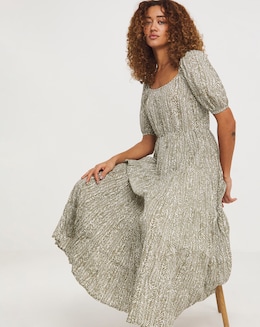 Cotton Volume Maxi Smock Dress