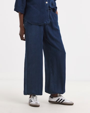 Blue Lyocell Denim Balloon Leg Jogger Jeans