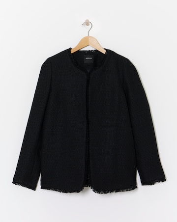 Collarless Boucle Blazer