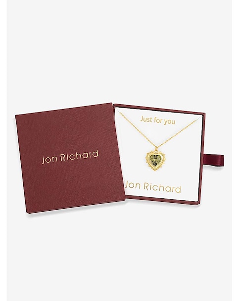 Jon Richard 14Ct Real Gold Plated Heart Birthstone Pendant - August