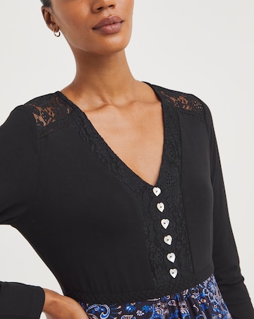 Joe Browns Blue Flattering Florals Button Tunic