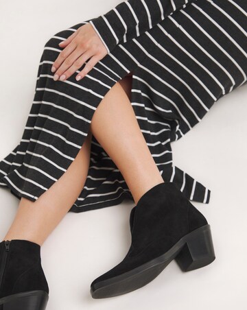 Alma Suede V Cut Western Ankle Boots Extra Wide EEE Fit