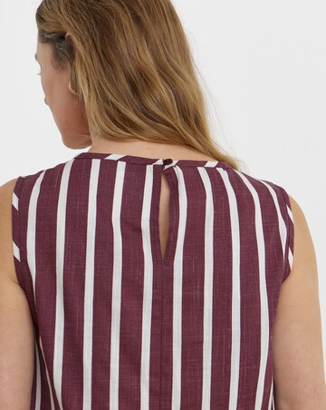 Linen Mix Pleated Peplum Shell Top