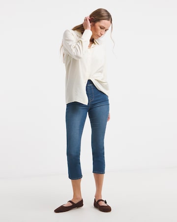 Mid Blue Stretch Crop Skinny Jeggings