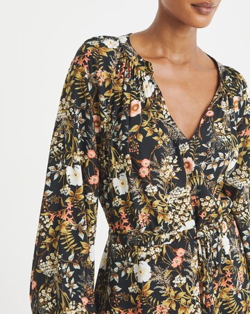 Long Sleeve Printed Maxi Dress