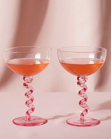 Raspberry Blossom Pair Of Coupes With Wiggle Stems In A Giftbox