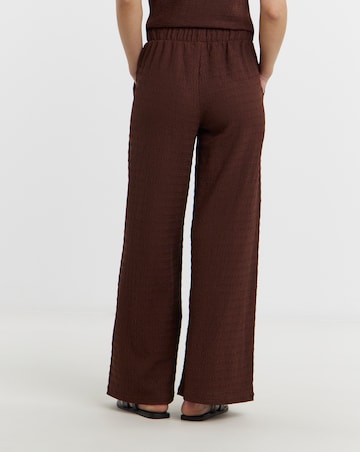 Textured Jersey Wide Leg Trouser