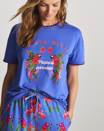 Figleaves Parrot Blanket Stitch Pyjama