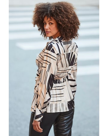 Sosandar Wrap Printed Shirt