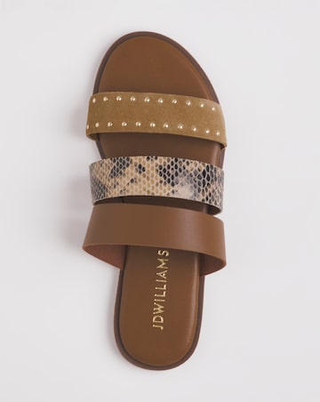 3 Strap Leather Mule E Fit