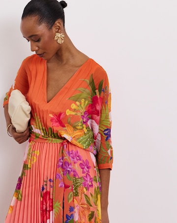 Joanna Hope Printed Pleat Maxi Dress