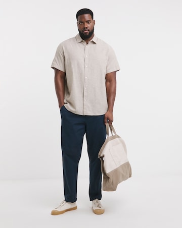 Jack & Jones Breeze Short Sleeve Linen Shirt - Crockery