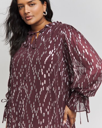 Lovedrobe Purple Frill Neck Swing Dress