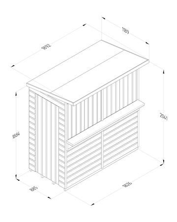 Forest Pressure Treated Shiplap 6x3 Pent Garden Bar (Home Delivery)