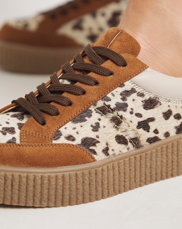 Beth Leather Chunky Lace Up Trainer - Extra Wide Fit (EEE)