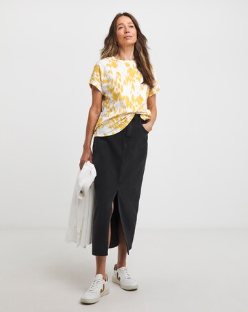 Longline Short Sleeve Curved Hem Top