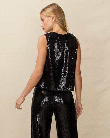Ro&Zo Liquid Sequin Shell Top