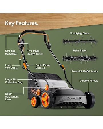 VonHaus - 2-in-1 Scarifier & Aerator 1600W
