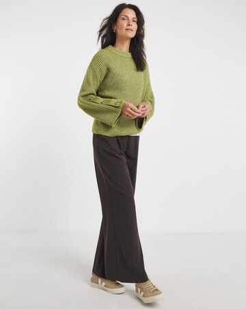 Green Button Sleeve Jumper
