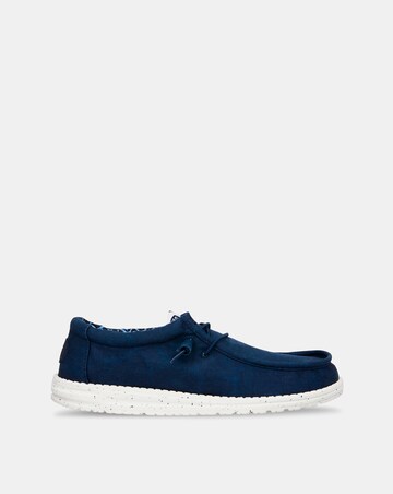 HeyDude Wally Stretch Canvas Shoe - Navy