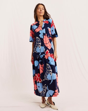 Julipa Petite Button Down Jersey Midi Dress