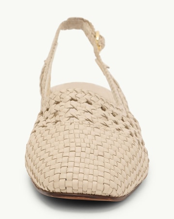 Nobodys Child White Leather Weave Slingbacks - Standard Fit (D)