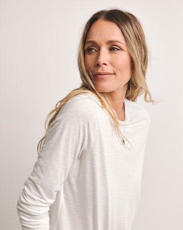 Anthology White Crew Neck Long Sleeve Top